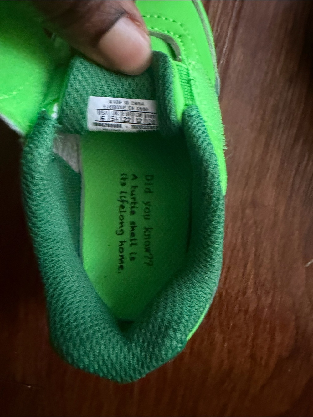 Reebok Kids' Bright Green Turtle Strap Sneakers - Picture 5 of 6